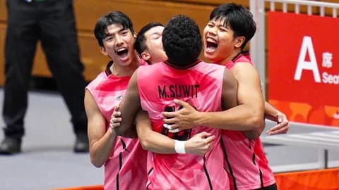ผลวอลเลย์บอลสด วอลเลย์บอลชายไทย ย้ำแค้นชนะ กาตาร์ เข้ารอบชิงอันดับ 5 เอเชียนเกมส์ 2026